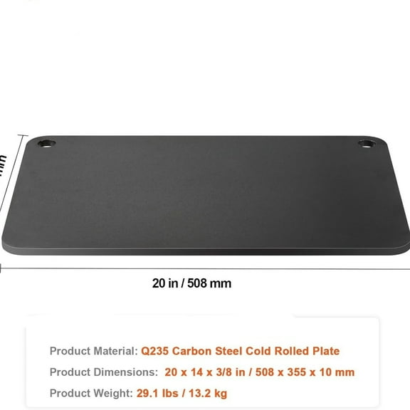Pizza Steel Plate for Oven, Pre-Seasoned Carbon Steel Pizza Baking Stone with 20X Higher Conductivity, Heavy Duty Rustproof Pizza Pan for Outdoor Grill, Indoor Oven