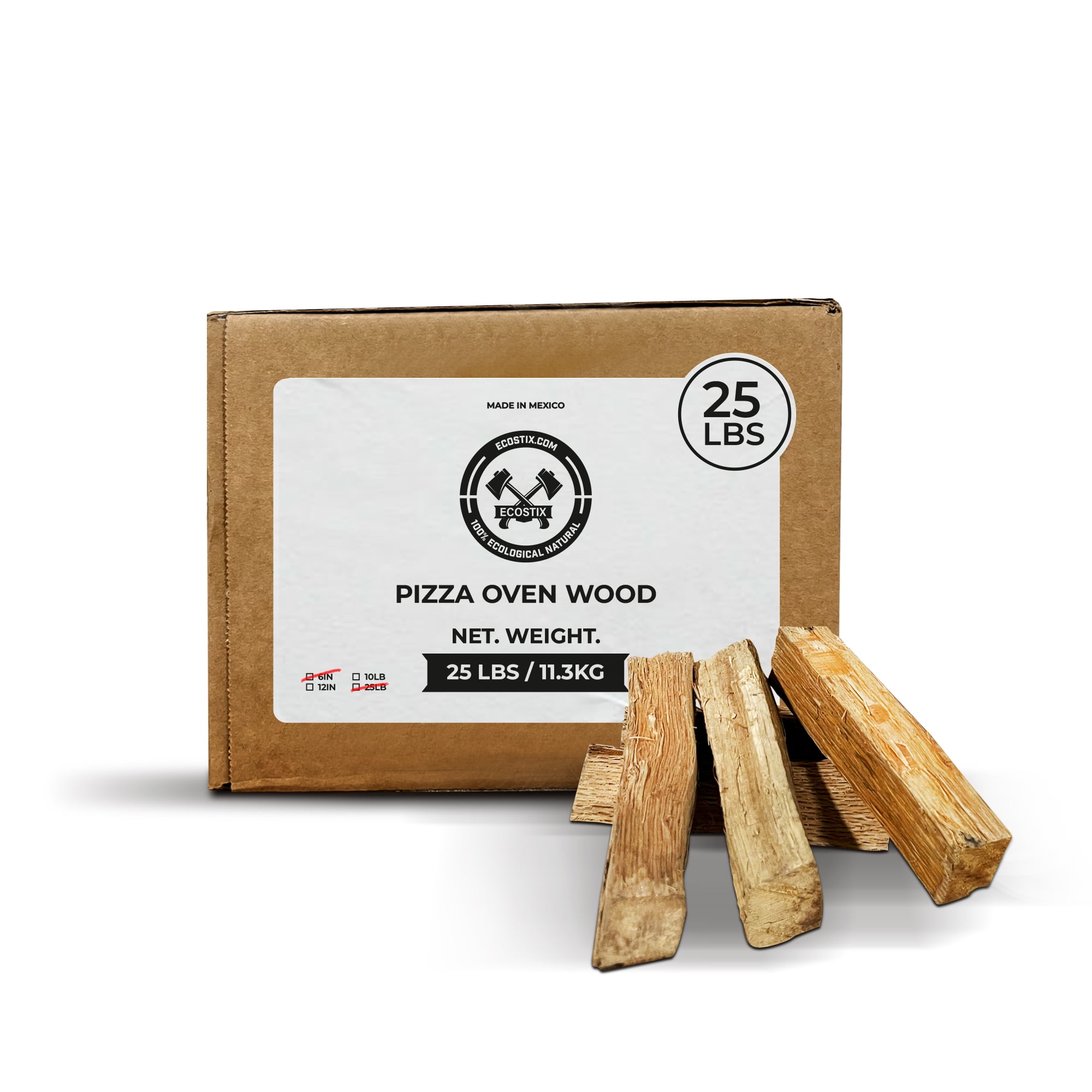 Pizza Stix 6 Inch Kiln Dried Oak Wood for Ooni, Karu, Solo Stove, BBQ