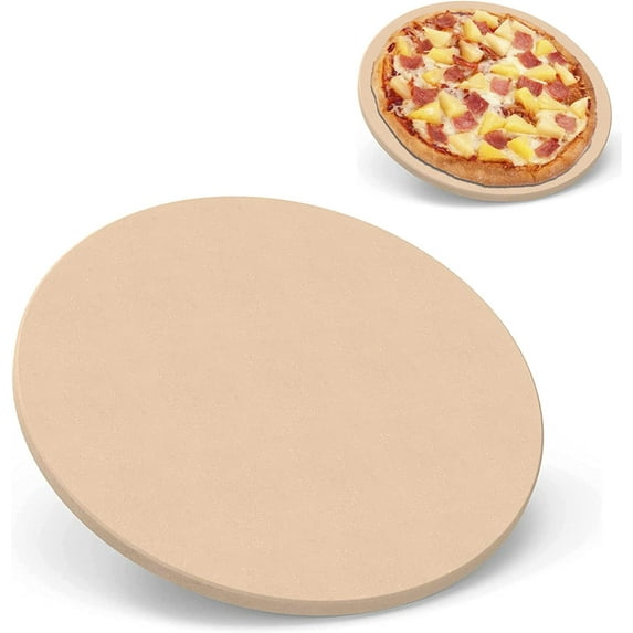 Pizza Stone. 15-In Round Big Ceramic Pizza Stone Plate for Grill and Oven/Stove. Baking Stone Pan for Bread and Cookies.Thermal Shock Resistant Cooking Stone
