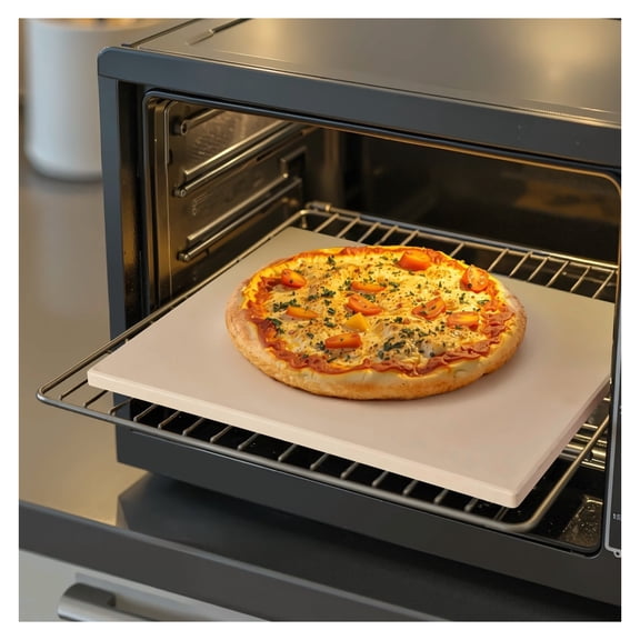Pizza Stone, 16x14 Inch Rectangular Cordierite Stone for Baking, 1450F Heat Resistant, with Scraper, for Oven & Grill
