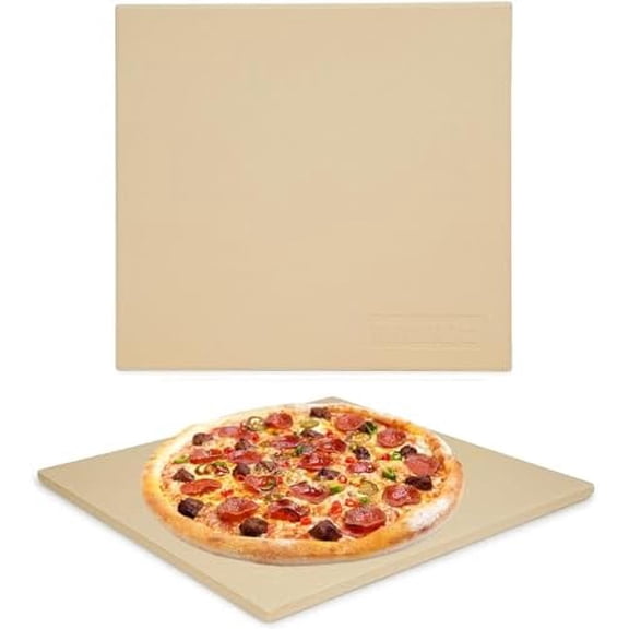 Pizza Stone for Oven and BBQ Grill, 13 inch Square Bread Baking Stone, Heavy Duty Large Ceramic Pizza Pan for Baking Pie Cookie and Cheese$$Home Decor, Kitchen, & Other