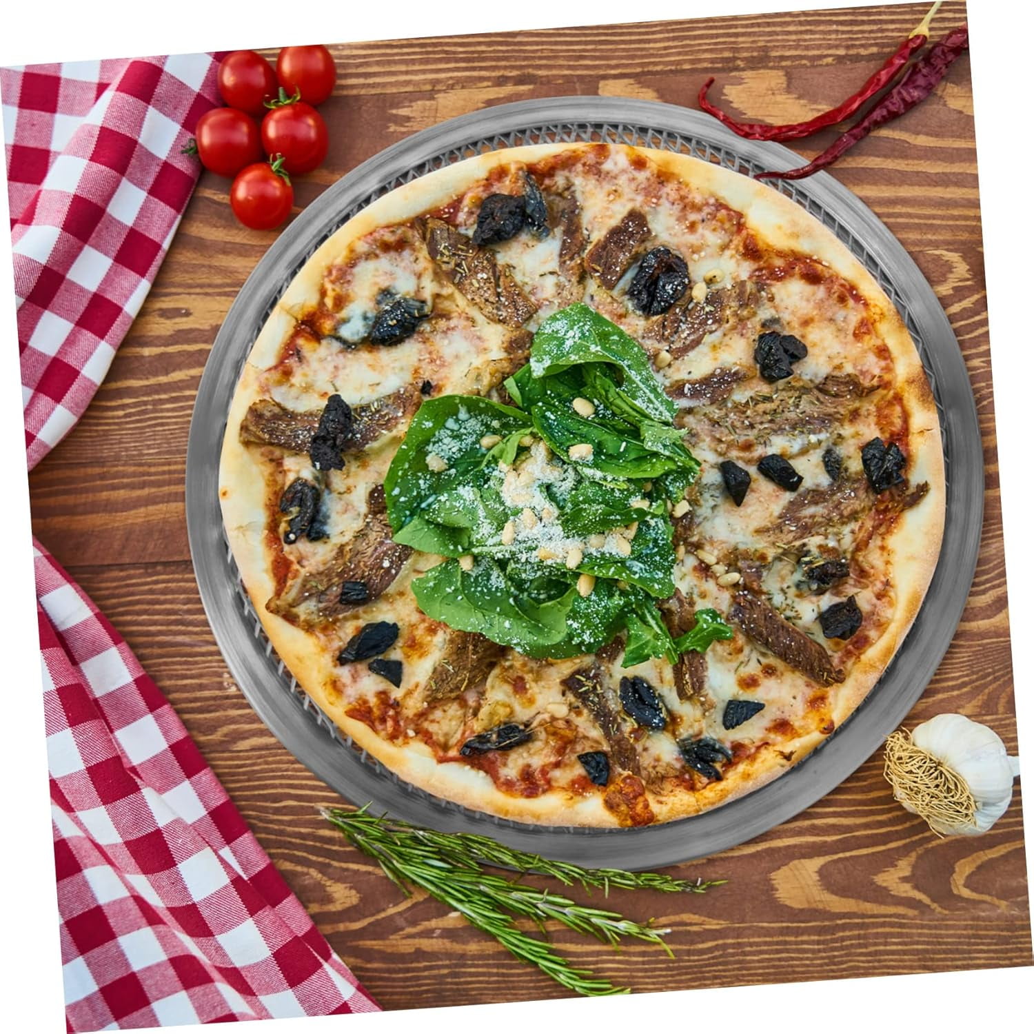 Pizza Stone Stainless Steel Pizza Pan Metal Pizza Pan Non- Stick Pizza