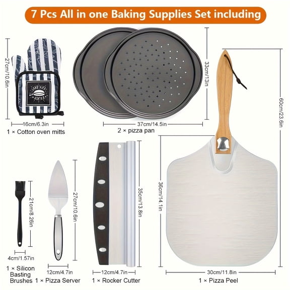 Pizza Stones Set - Large Pizza Stone for Oven And Grill, Safe Baking Stone Thermal Shock  Cooking Stone with Pizza Peel Paddle & Cutter