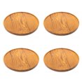 thumbnail image 1 of Pizza Teak Wood Tray - 9.8 Inch 4-Pack, 1 of 5