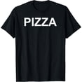 thumbnail image 1 of Pizza Text T-Shirt - Costume GiftMen's and women's pure cotton short-sleeved shirts, 1 of 6