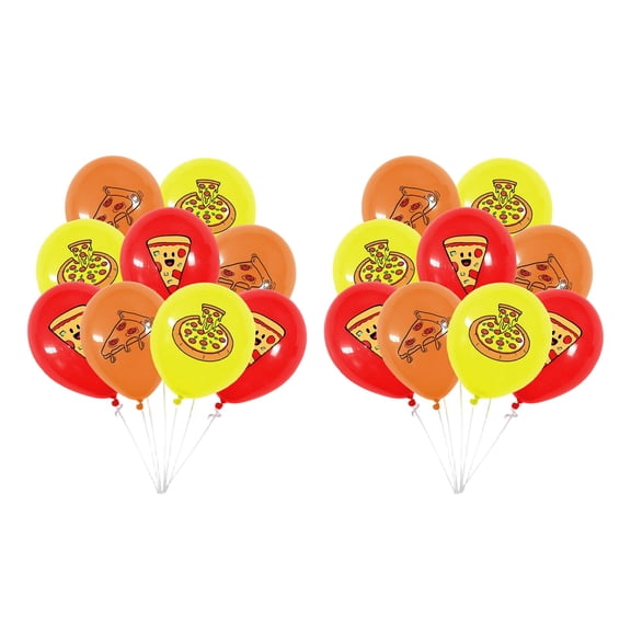 Pizza Themed Birthday Decorations Set Banner Cake And Cupcake Toppers for teen Pizza Party Italian Event Family Gathering Photo Booth Fun Backdrop Supplies, 18 Balloons