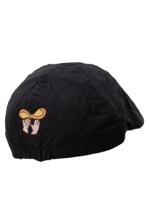 Pizza Throwing Suede Duck Bill Ivy Hat - Black OSFM