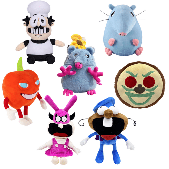 Pizza Tower Stuffed Animals, 10in Pizza Tower Plushies, Pizza Tower Plush Toys, Pizza Tower Weighted Stuffed Animals, Pizza Tower Doll for Home Decoration Gift for Christmas Birthday Gift-Mouse