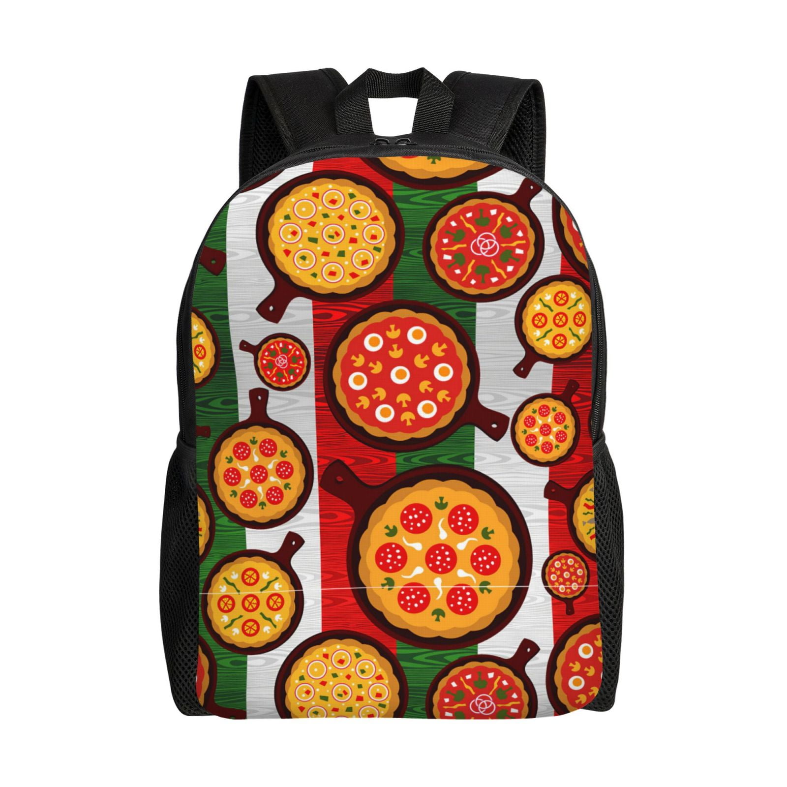 Pizza Travel Backpack for Men Women 15.6 Inch Classical Large Capacity