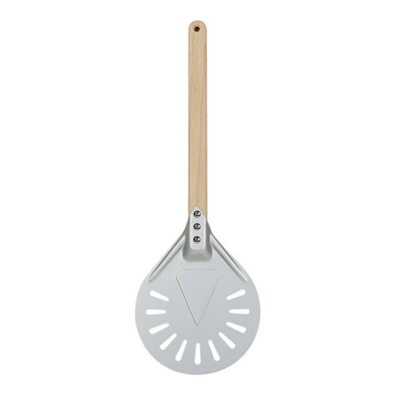 Pizza Turning Small Pizza Peel Paddle Short Round Pizza Tool Non Slip Wooden Handle 7 8 9 Inch Perforated Pizza Shovel Aluminum