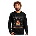 thumbnail image 1 of Tstars Pizza Ugly Christmas Funny Xmas Pizza Tree Sweatshirt Large Black, 1 of 5