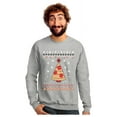 thumbnail image 1 of Tstars Pizza Ugly Christmas Funny Xmas Pizza Tree Sweatshirt XX-Large Gray, 1 of 4