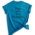 thumbnail image 1 of Pizza Wine Tacos Margaritas T-Shirt, Unisex Women's Men's Shirt, Pizza Shirt, Tacos Shirt, Margaritas Shirt, Heather Blue, X-Large, 1 of 6