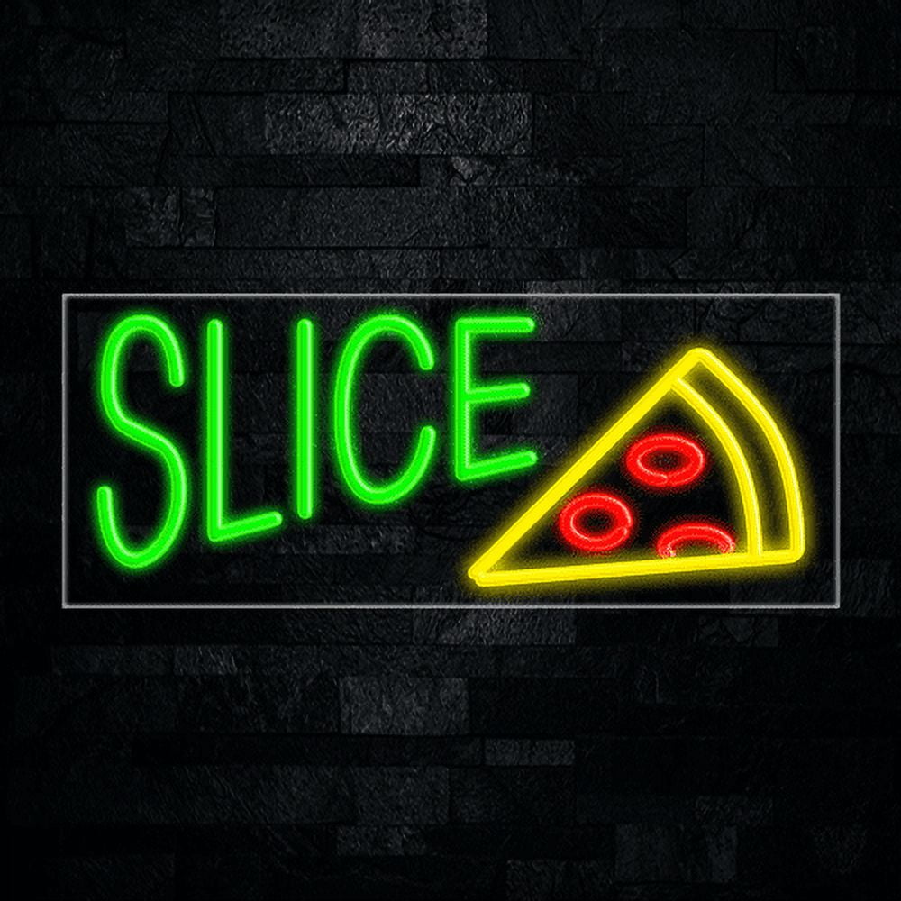 Pizza by the Slice-LED Neon Sign 30"L x 12"H #30125