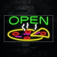 thumbnail image 1 of Pizza by the slice Open-LED Neon Sign 33"L x 18"H #30693, 1 of 3