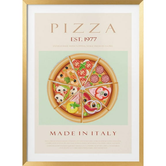 Pizza est. 1977 Framed Art Modern Wall Decor