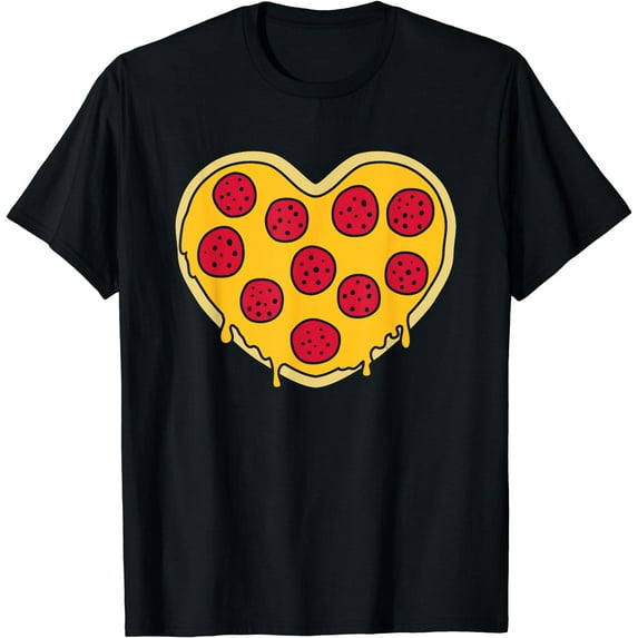 Pizza heart T-Shirt Black 4X-Large