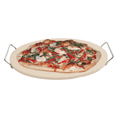 Pizzacraft Round Ceramic Pizza Stone with Frame, Natural