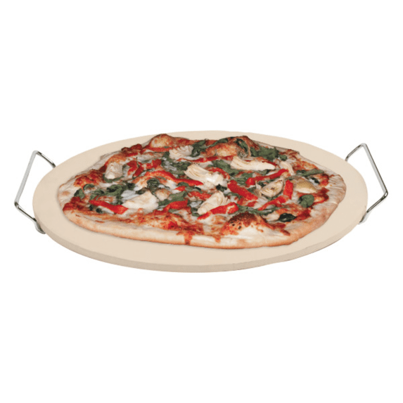 Pizzacraft Round Ceramic Pizza Stone with Frame, Natural