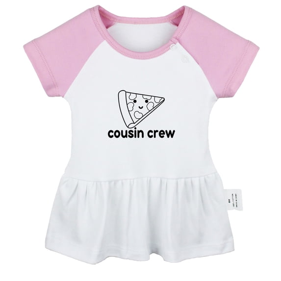 Pizzas Image & Cousin Crew Funny Dresses For Baby, Newborn Babies Skirts, Infant Princess Dress, 0-24M Kids Graphic Clothes (Pink Raglan Dresses, 12-18 Months)