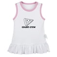 thumbnail image 1 of Pizzas Image & Cousin Crew Funny Dresses For Baby, Newborn Babies Skirts, Infant Princess Dress, 0-24M Kids Graphic Clothes (White Sleeveless Dresses, 0-6 Months), 1 of 4
