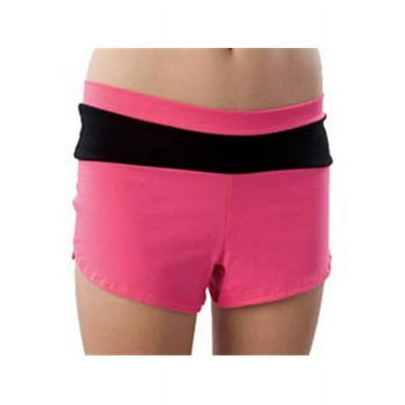 Pizzazz Women Black Red Color Block Shorts Adult Large