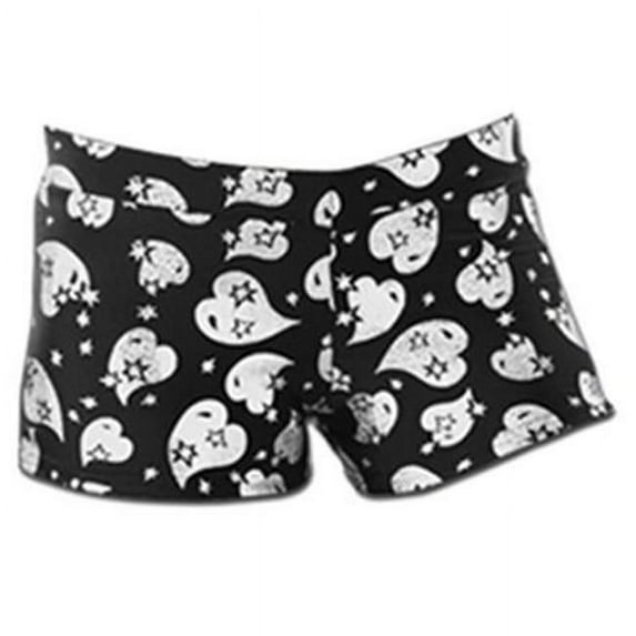 (Price/each)Pizzazz 5300CH Youth Cheer Heart Hot Short-SIL-YS