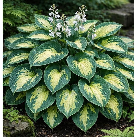 Pizzazz Hosta Plants for Growing - Stunning Colors, Healthy Rootstock to Plant (5 Plants)