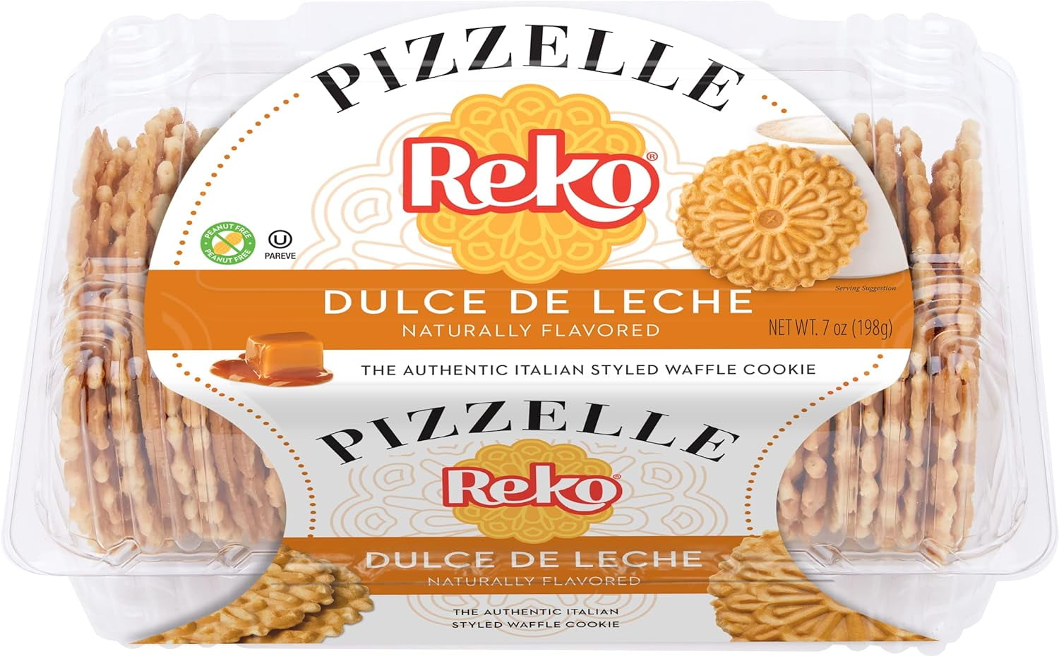 Pizzelle Authentic Italian Style Waffle Cookie, Dulce De Leche, 7 Ounce (Pack Of 1)