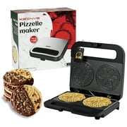 Pizzelle Maker Machine, Mini Non-stick Electric Pizzelle Cookie Baker Makes 2 Mini Cookies atOnce - Fun Baking Supplies for Holiday, Party, Treat Ceramic Coating, 2 * 4"