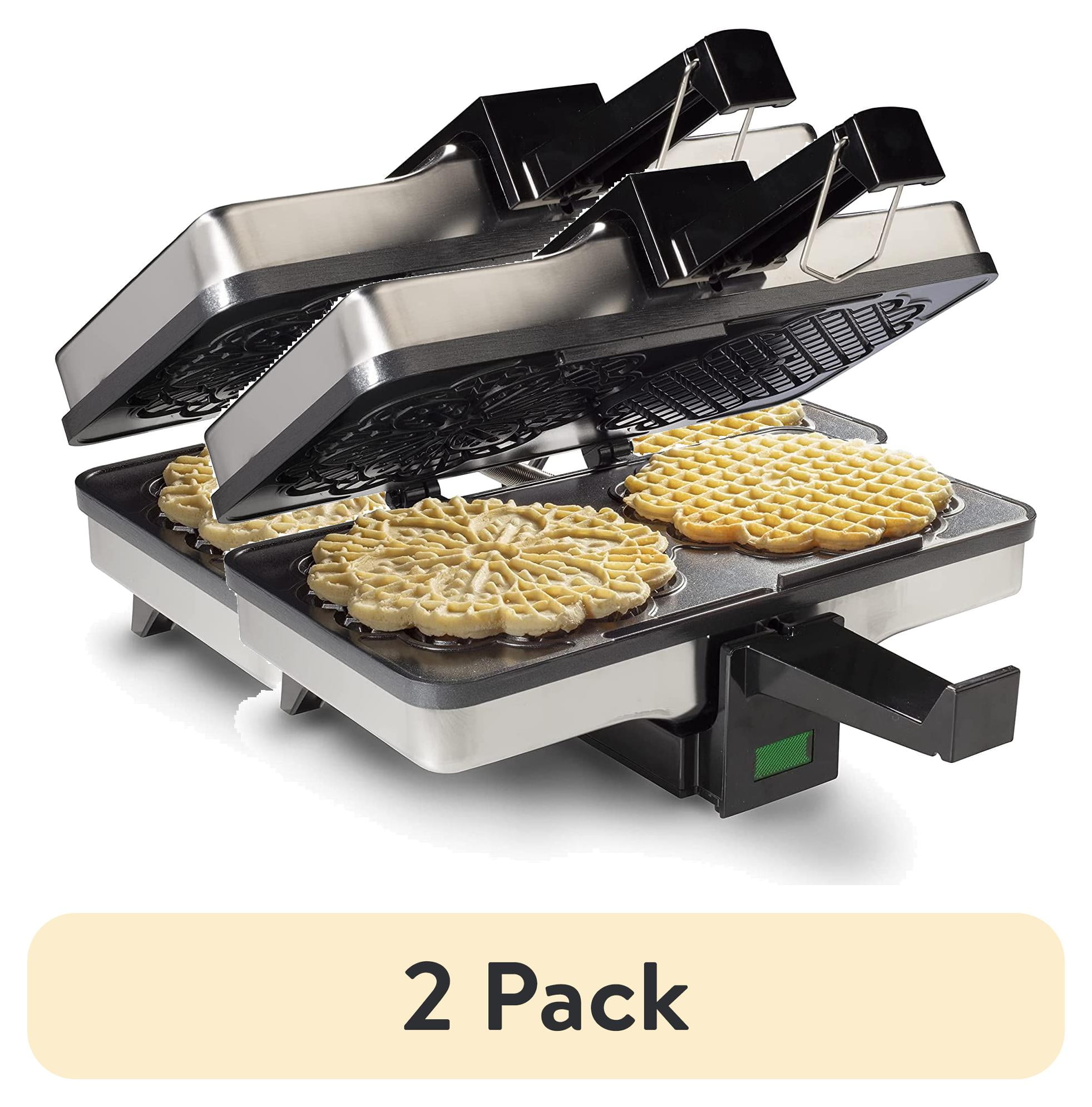 (2 pack) Pizzelle Maker Nonstick Electric Pizzelle Baker Press Makes Two 5Inch Cookies at