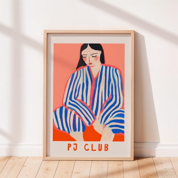 Pj Club, Cozy Home Decor, Bedroom Wall Art Decor, For Her, Contemporary Art, Romantic Decor, Aesthetic Home Decor Unframed Paper Print