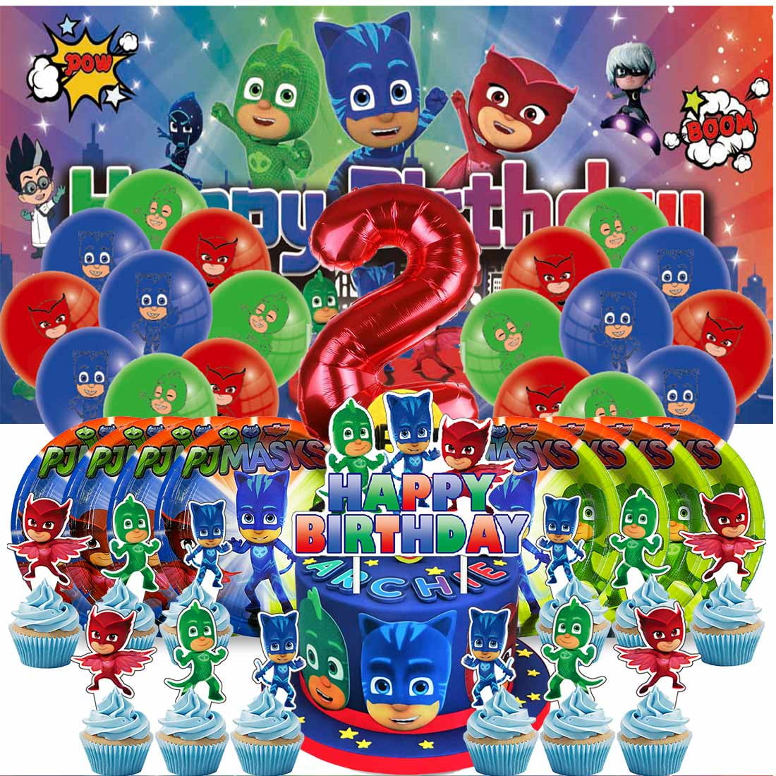 Pj Masks Balloons Party Supplies 2nd Decor Tableware Birthday Cake pj-masks-balloons-party-supplies-2nd-decor-tableware-birthday-cake