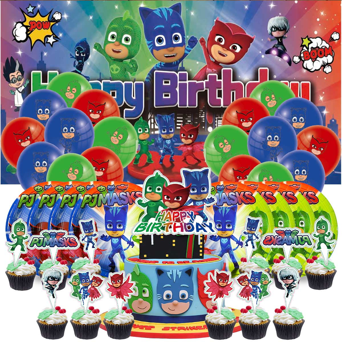 Pj Masks Birthday Party Supplies Balloons Plates Decoration Cake Topper pj-masks-birthday-party-supplies-balloons-plates-decoration-cake-topper