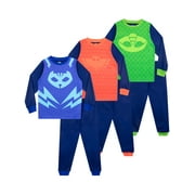 PJ MASKS Boys 3 Pack Long Sleeve Pajamas Sizes 4-10