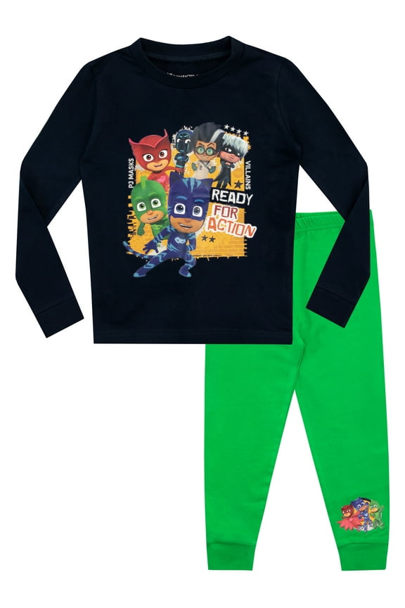 Boys Ready For Action Long Sleeve Pajamas Sizes 2T-7