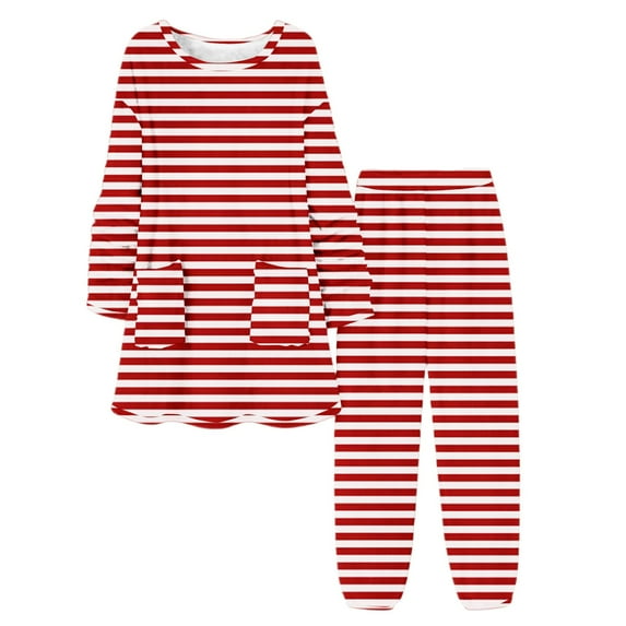 Pj Sets For Woman Sevevn Women's Fleece-Lined Pajama Set Winter Pajamas For Women
