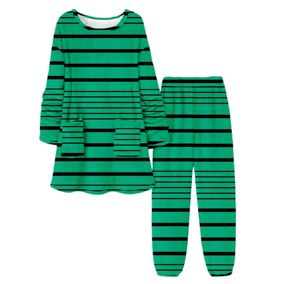 Pj Sets For Woman Sevevn Women's Fleece-Lined Pajama Set Winter Pajamas For Women