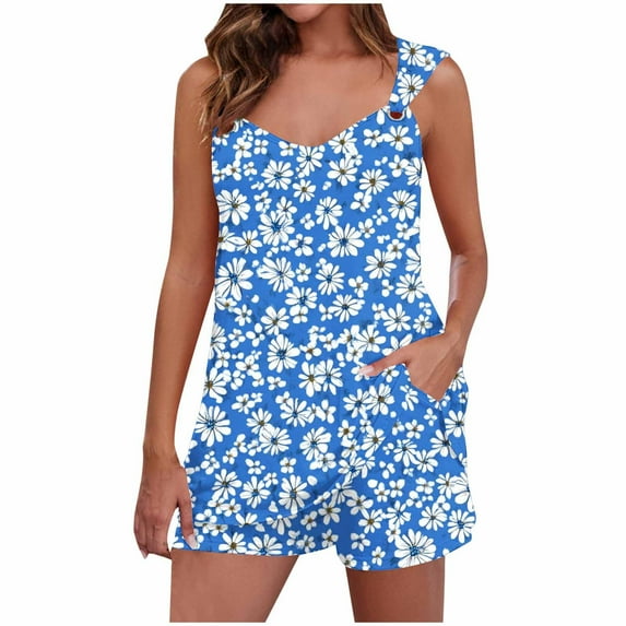 Pj Sets for Women Sale Floral Print Lounge Sets for Women 2 Piece Pajamas Set Casual Loose Fit Set Sleeveless Sleepwear
