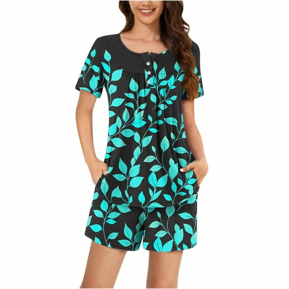 Pj Sets for Women Short Sleeve Fashion Lounge Set Short Sleeve T Shirt with Shorts Dressy Outfits Women Set