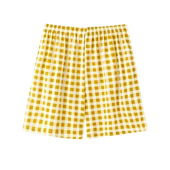 Pj Shorts for Women, Audhol Womens Elastic Waist Shorts Summer Summer Casual Sports Hiking Shorts Sleep Shorts Women Yellow M