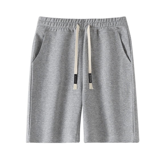 Pjgvf Casual Shorts Men Elastic Waist Elastic Waist Pocket Drawstring Shorts Solid Color Casual Comfy Loose Fit Going out Climb Pants Gray XXXXL