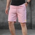 thumbnail image 1 of Pjgvf Men's Short Pocket Drawstring Shorts Solid Color Casual Comfy Loose Fit Outdoor Sports Pants Pink XXL, 1 of 6