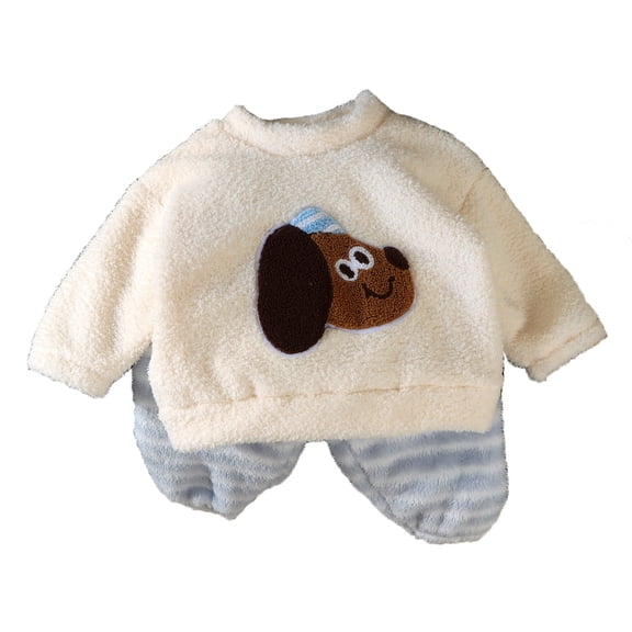 Pjs for Girls Boys Winter Pajama Sets Long Sleeve Top and Pants Thermal Soft Warm Cozy Comfortable Home Sleepwear and Loungewear Kids Pjs Blue 3 Years-4 Years