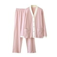 thumbnail image 1 of Pjs Sets For Women Sevevn Women's Fluffy Pajamas Set Fleece V Neck Pullover Pants Loose Plush Sleepwear 2 Piece Pjs Set Warm Loungewear, 1 of 9