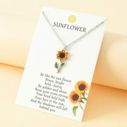 Pjtewawe Bracelets Sunflower Pendant Chain Necklace Gift For Women Kids Child Necklace Wedding Anniversary Bracelets Fashion Women Jewels