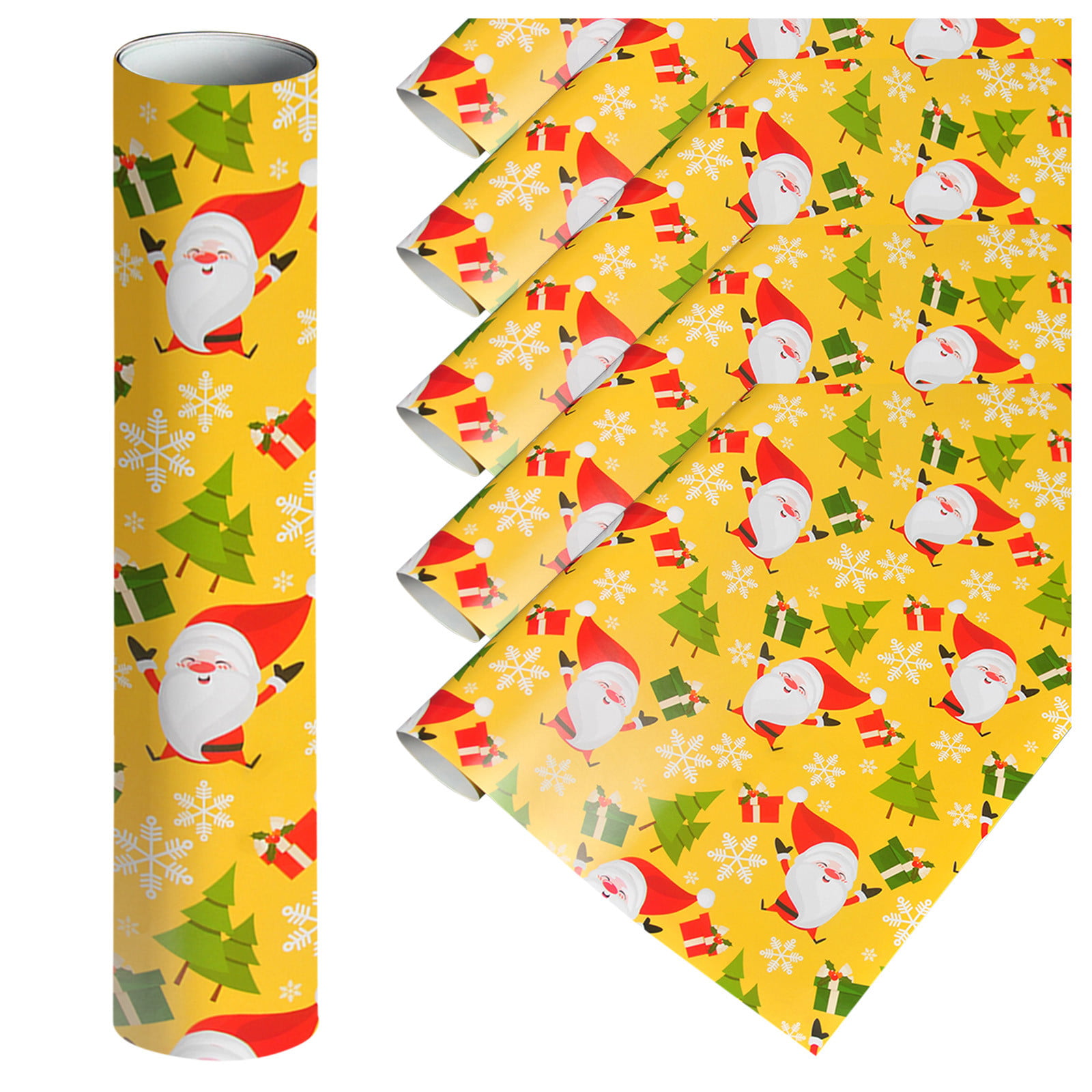 Miayilima 5PCs ( 75cmX50cm)Single-sided Christmas Wrapping Paper