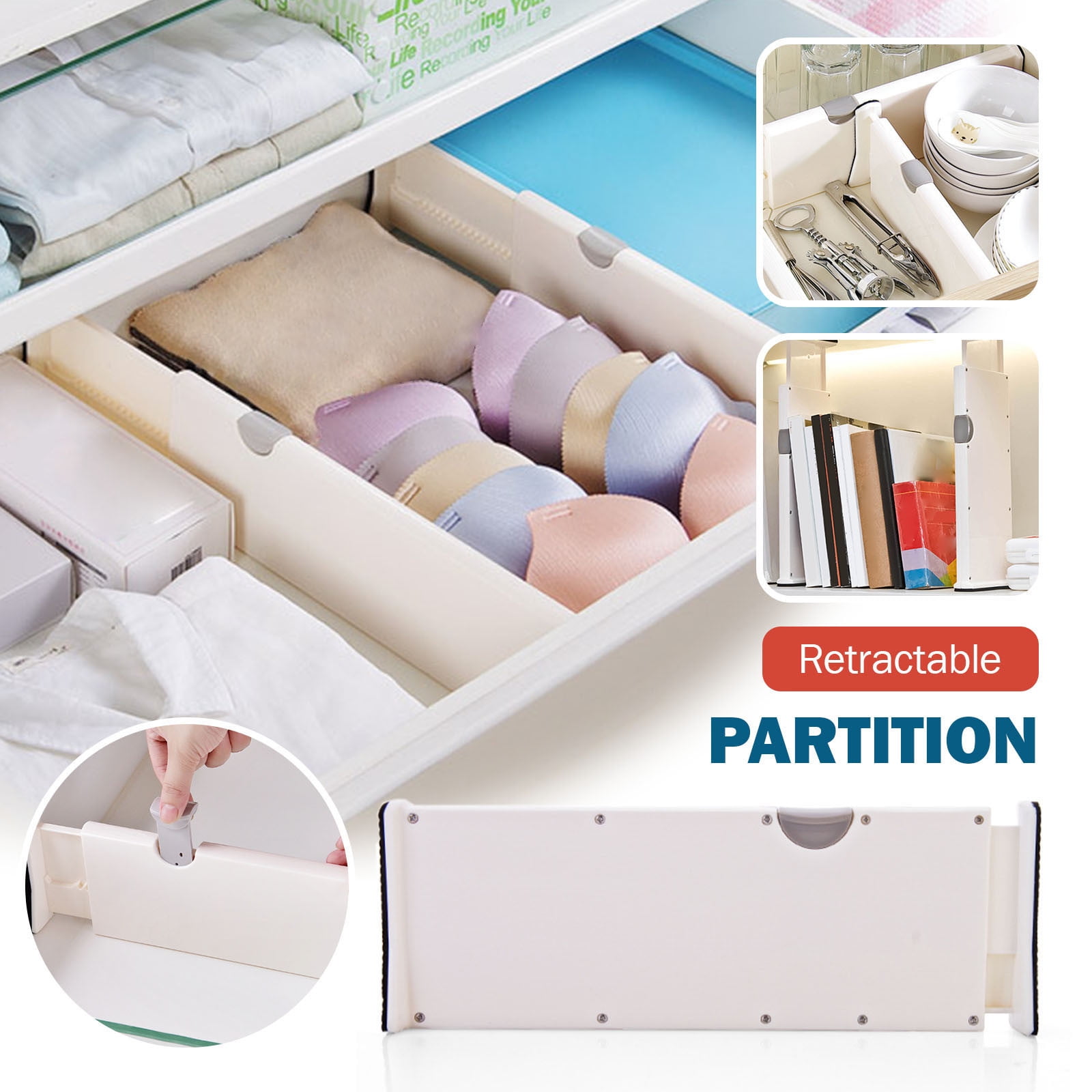 Pjtewawe Drawer Organizer Divider Expandable Dresser Drawer Organizer