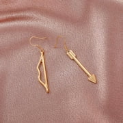 Pjtewawe Earring Unique Retro Gothic Bow Hook Earrings Vintage Silver Gold Punk Style Dangle Drop Earrings For Women Girls Trendy Men Statement Jewels Gifts