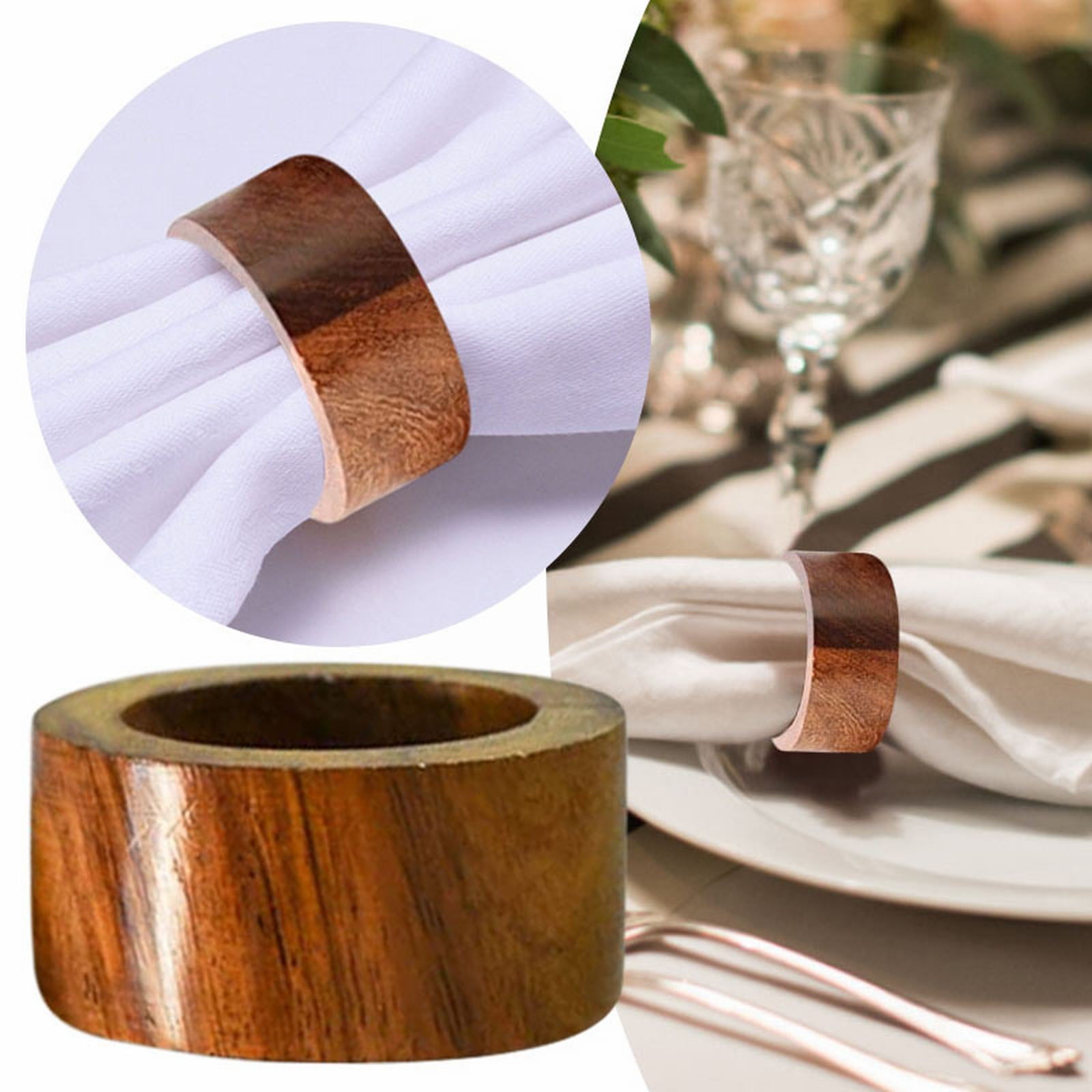 Pjtewawe Kitchen Essentials Napkin Ring Wooden Towel Ring Wooden Wood Bead  Wood Table Decoration